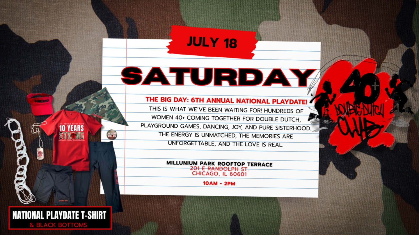 Saturday July 18 — 6th Annual National Playdate at Millennium Park Rooftop Terrace, 10AM–2PM